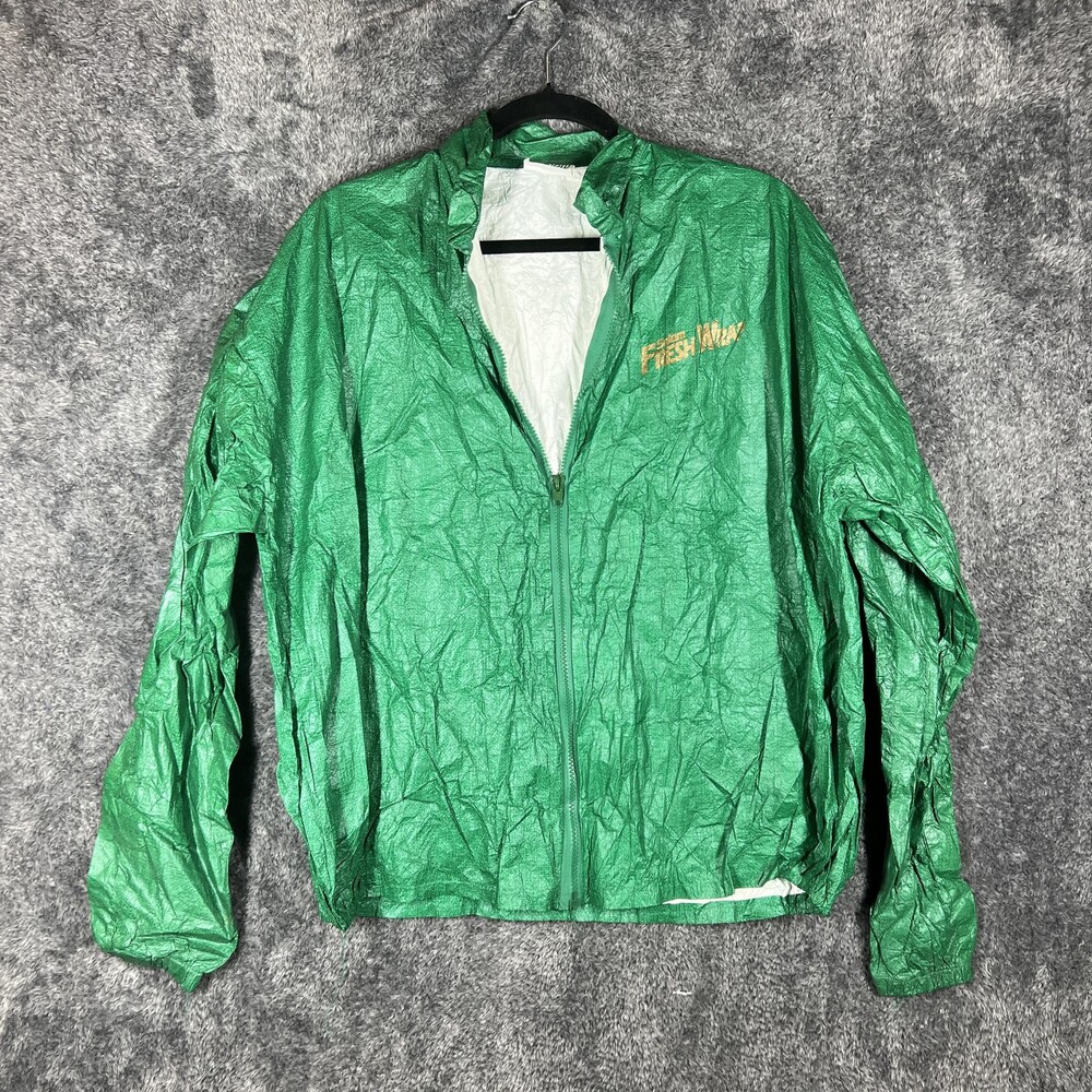 Vintage Salem Jacket Mens XL Green Tyvek Windbreaker Fresh Wrap Advertising 90s